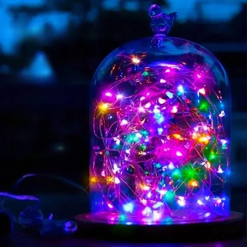 Lauko saulės RGB girlianda, atspari vandeniui