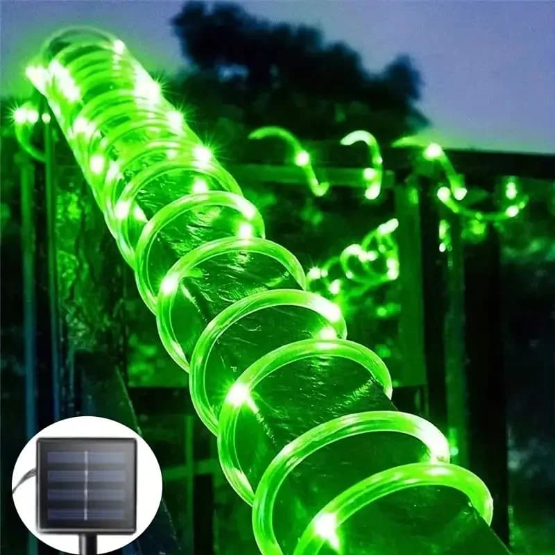 Saulės LED virviniai takelių apšvietimas, 8 režimai