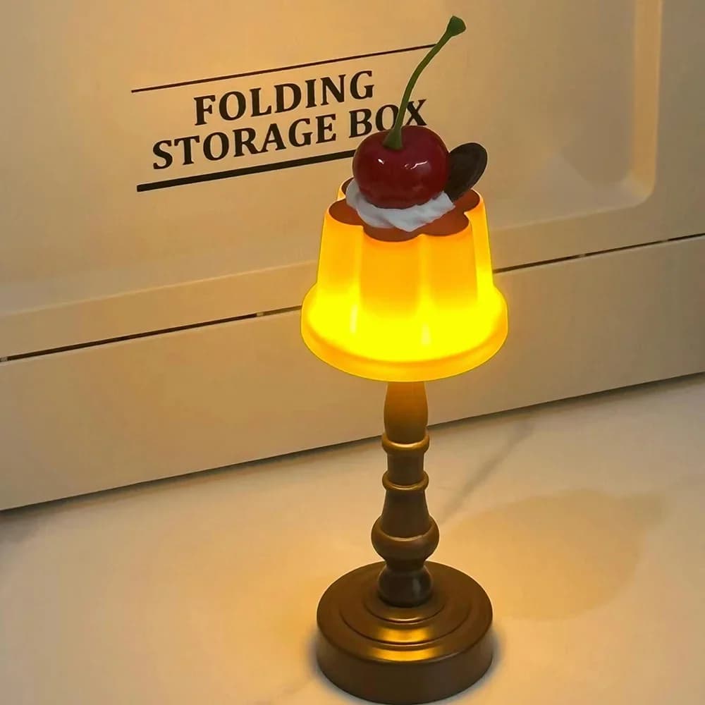Retro pudingo formos mini LED stalo naktinė lempa