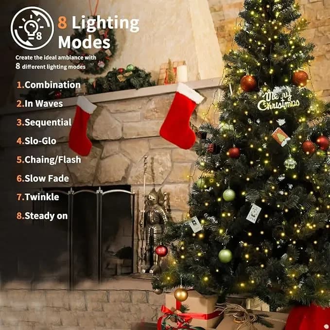 LED žiedinis Kalėdų eglutės viršūnės puošmuo, 1,5 m–3 m