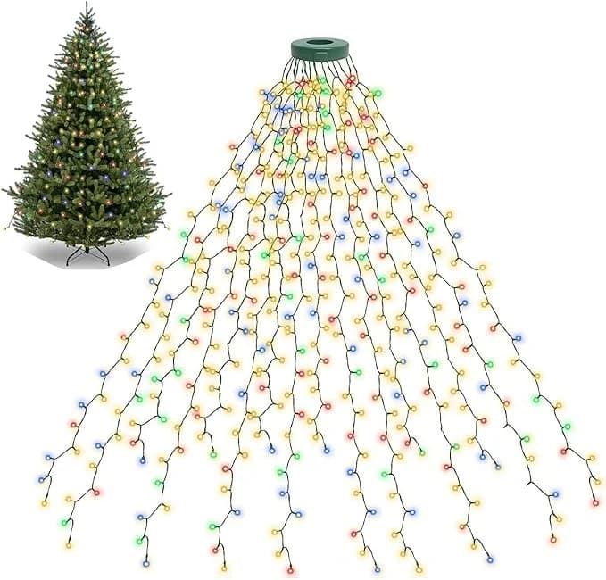 LED žiedinis Kalėdų eglutės viršūnės puošmuo, 1,5 m–3 m