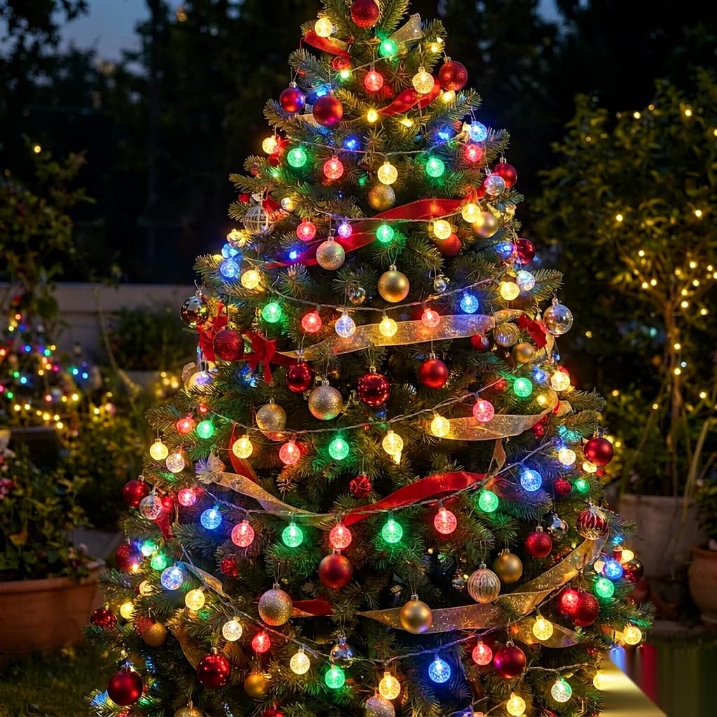 Solar Crystal Ball LED String Lights, Warm White