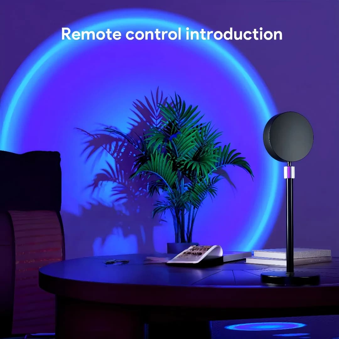 Mini RGB LED saulėlydžio projektorius su nuotolinio valdymo pulteliu, USB