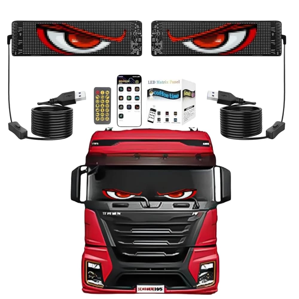 2 vnt. lankstūs LED ekranai automobilio priekiniam stiklui