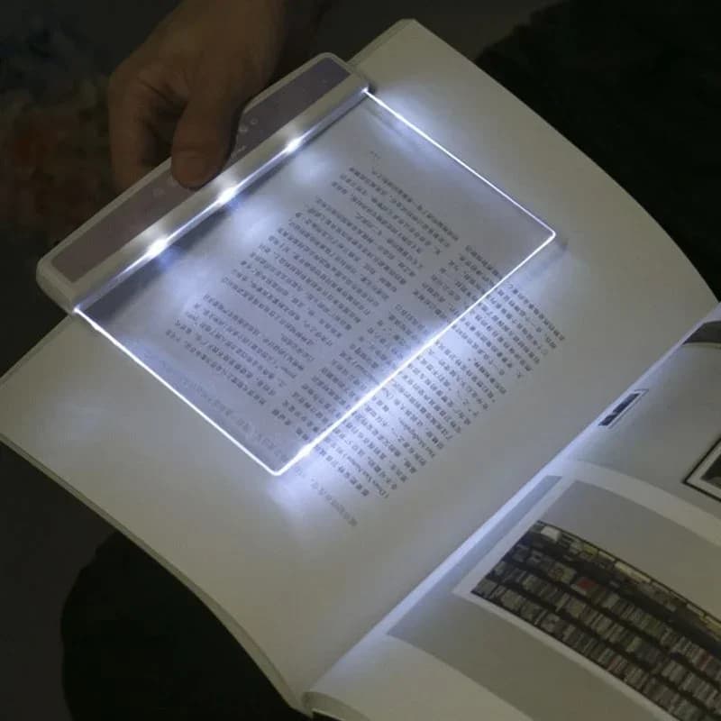 Nešiojamas baterijomis veikiantis LED knygų šviestuvas su akių apsauga